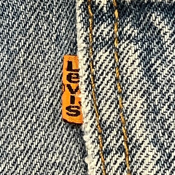 Vintage 90s Levis 517 Jeans USA Made Bootcut Distressed Light Wash Mens W34 L32 - Picture 9 of 12